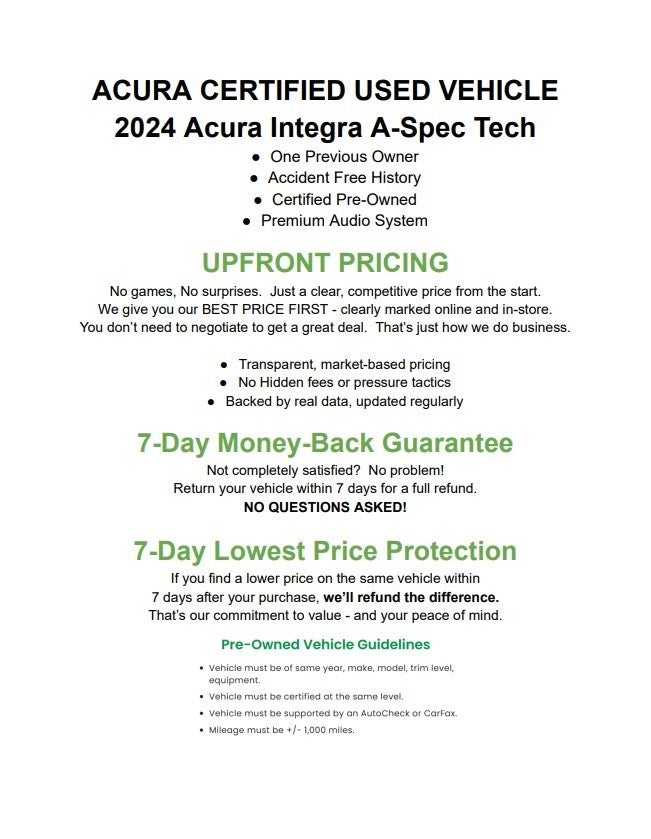 2024 Acura Integra CVT w/A-Spec Technology Package