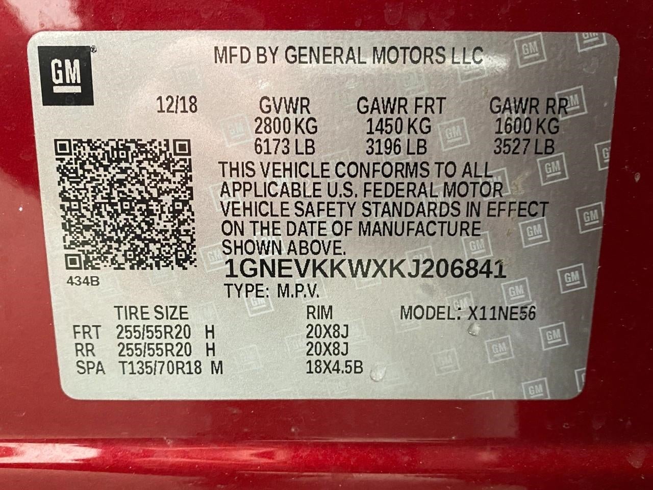 2019 Chevrolet Traverse AWD 4dr Premier w/1LZ