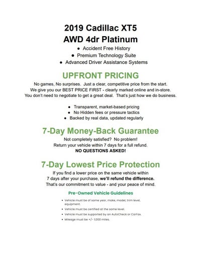 2019 Cadillac XT5 AWD 4dr Platinum