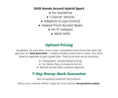 2025 Honda Accord Hybrid Sport Sedan