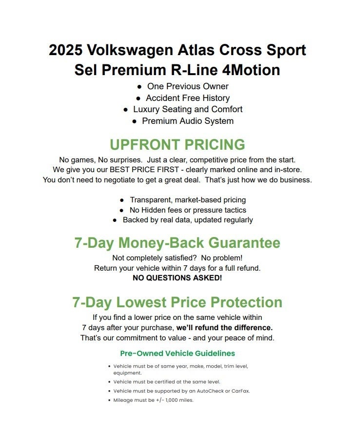 2025 Volkswagen Atlas Cross Sport 2.0T SEL Premium R-Line 4MOTION