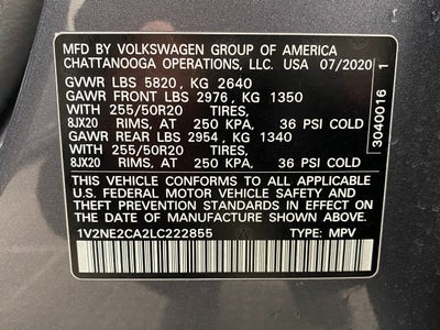 2020 Volkswagen Atlas Cross Sport 3.6L V6 SEL Premium 4MOTION