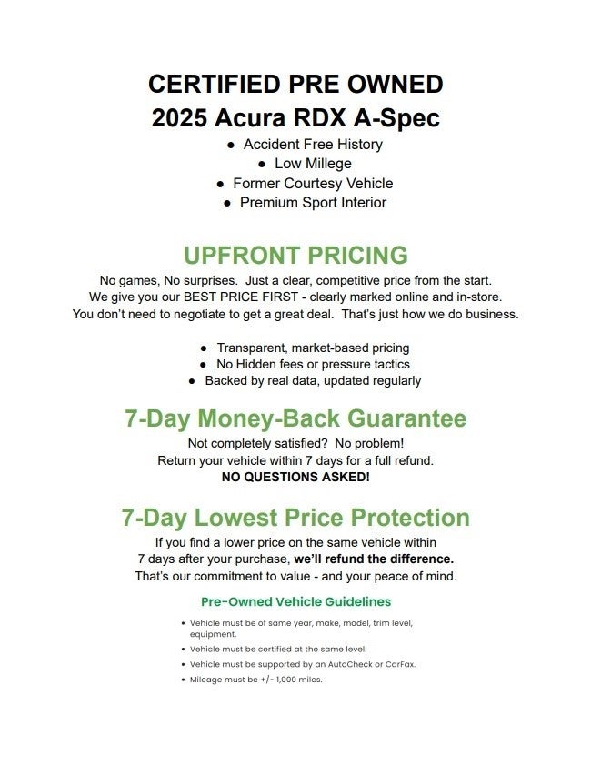 2025 Acura RDX SH-AWD w/A-Spec Package