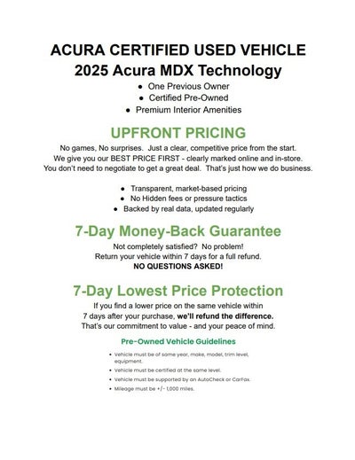 2025 Acura MDX SH-AWD w/Technology Package