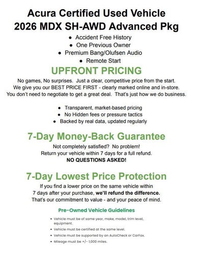 2026 Acura MDX SH-AWD w/Advance Package