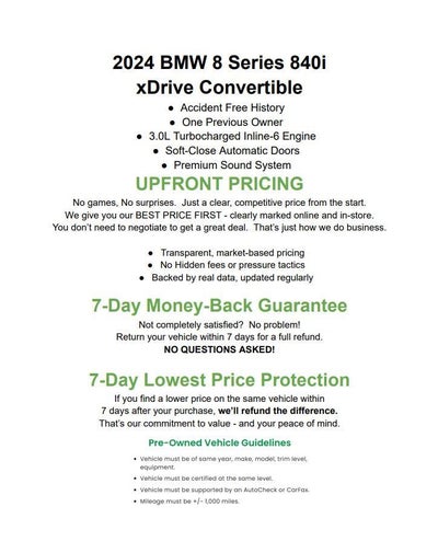 2024 BMW 8 Series 840i xDrive Convertible