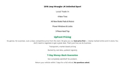 2018 Jeep Wrangler JK Unlimited Sport S 4x4