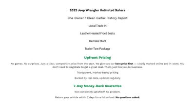 2022 Jeep Wrangler Unlimited Sahara 4x4