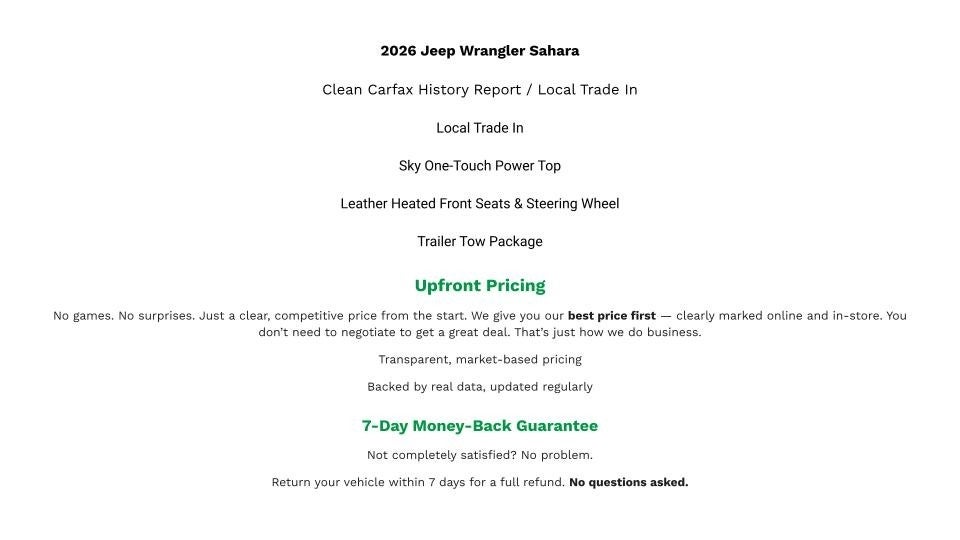 2026 Jeep Wrangler 4-Door Sahara 4x4