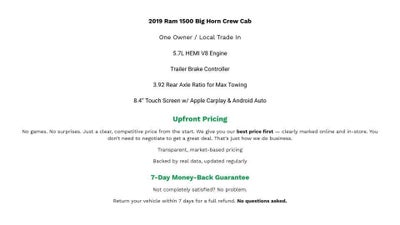 2019 RAM 1500 Big Horn/Lone Star Crew Cab 4x4 5'7' Box