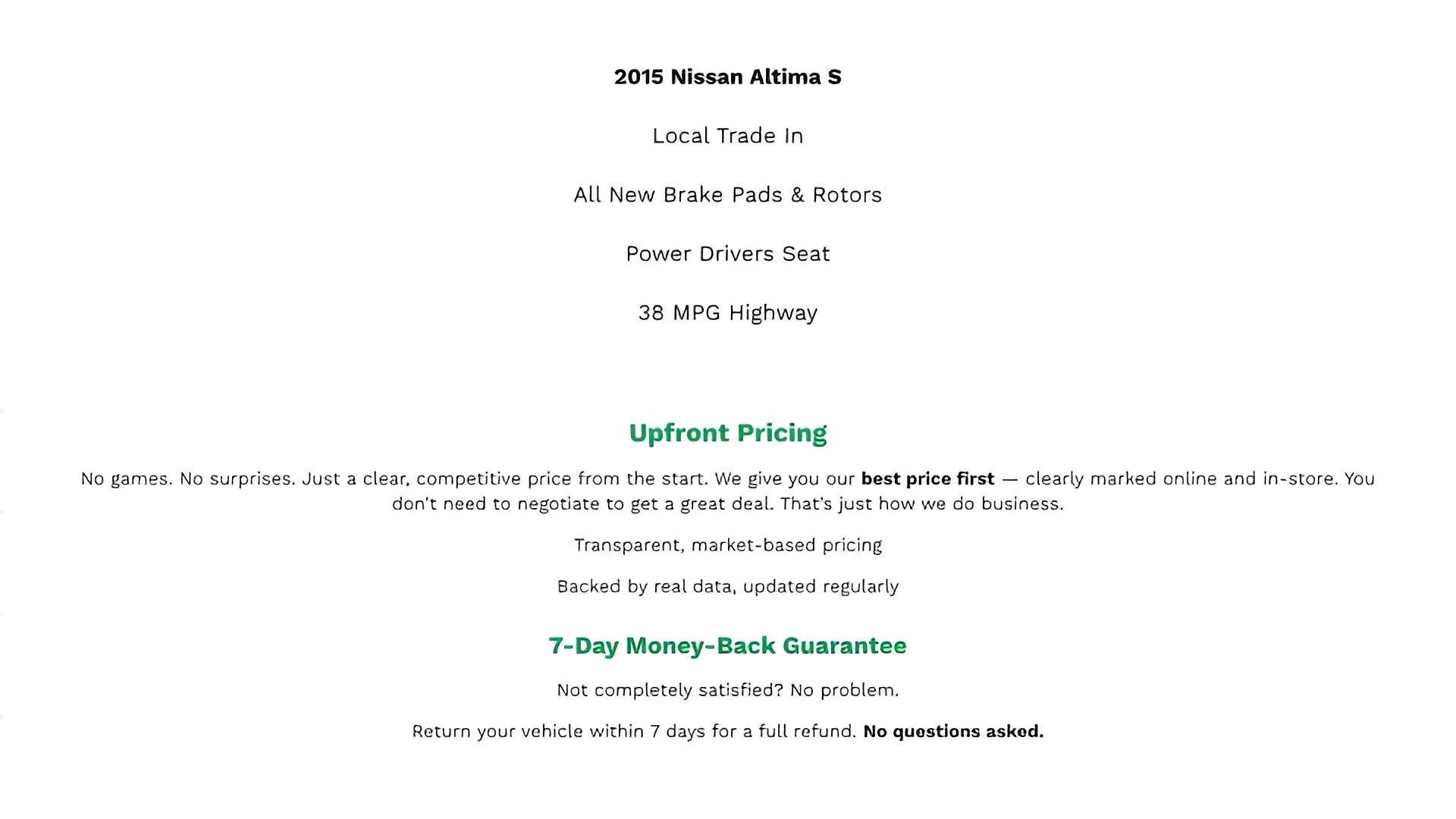 2015 Nissan Altima 4dr Sdn I4 2.5
