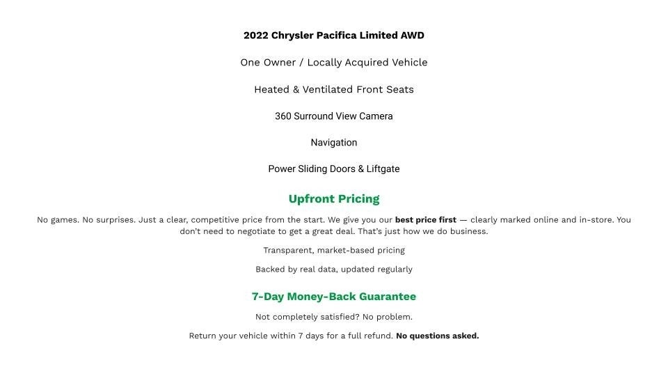 2022 Chrysler Pacifica Limited AWD