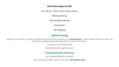 2025 Nissan Rogue SV Intelligent AWD