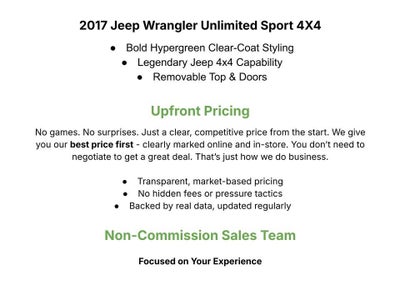2017 Jeep Wrangler Unlimited Sport