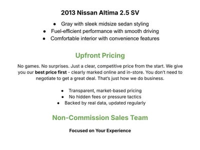 2013 Nissan Altima 4dr Sdn I4 2.5 SV