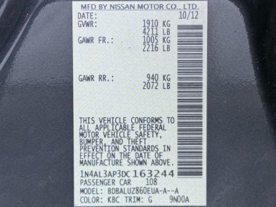 2013 Nissan Altima 4dr Sdn I4 2.5 SV