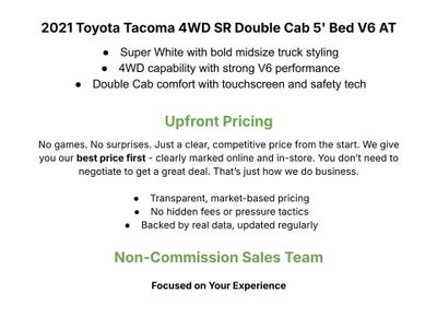 2021 Toyota Tacoma 4WD SR Double Cab 5' Bed V6 AT (GS)