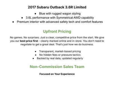 2017 Subaru Outback 3.6R Limited