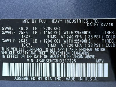 2017 Subaru Outback 3.6R Limited