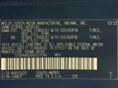 2024 Toyota Grand Highlander XLE AWD (Natl)