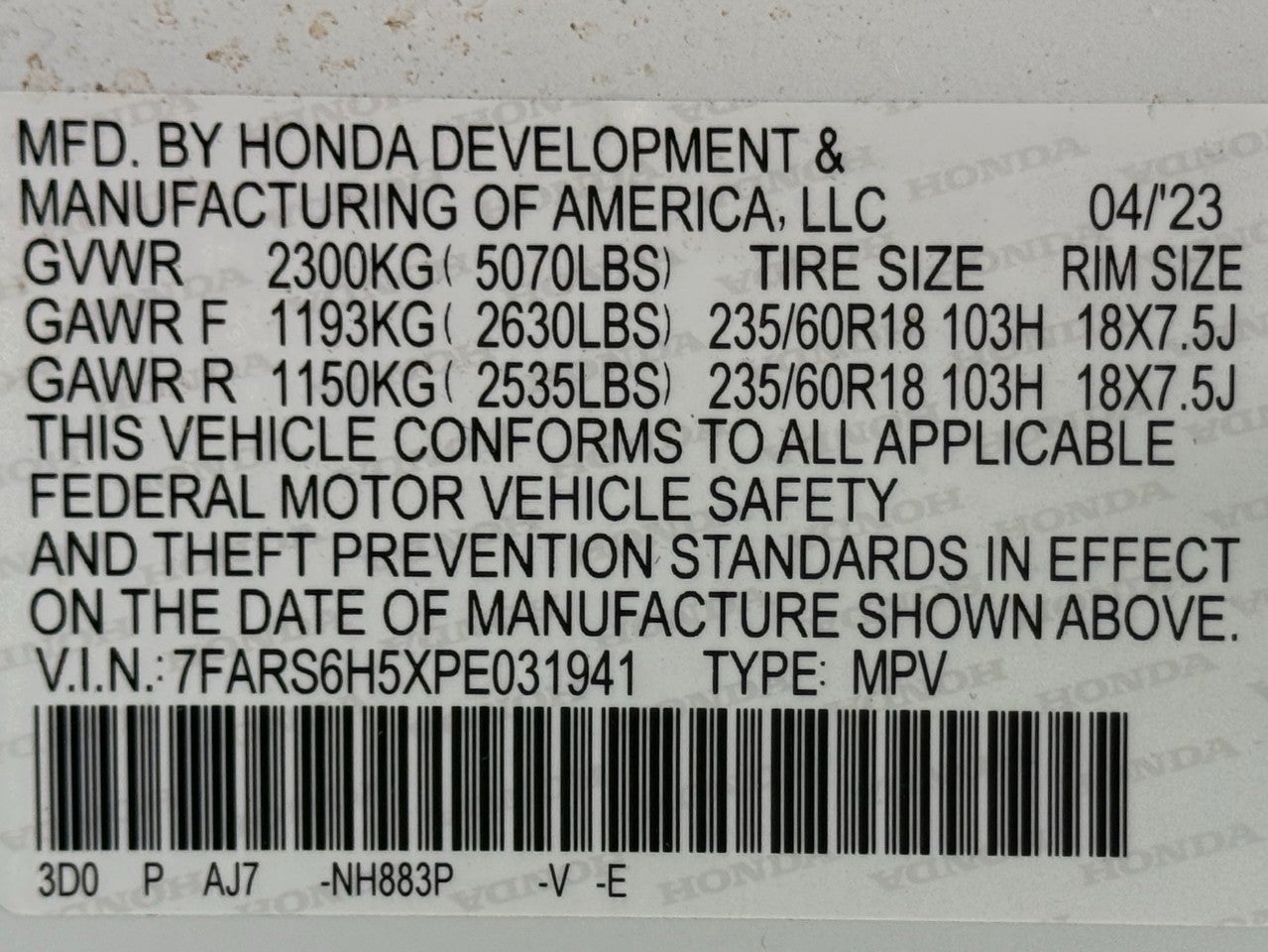 2023 Honda CR-V Hybrid Sport AWD
