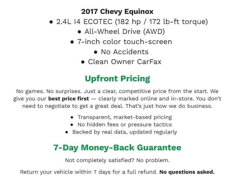 2017 Chevrolet Equinox AWD 4dr LT w/1LT