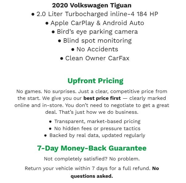 2020 Volkswagen Tiguan 2.0T SE R-Line Black 4MOTION