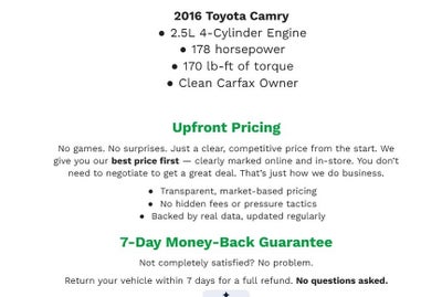 2016 Toyota Camry 4dr Sdn V6 Auto XLE