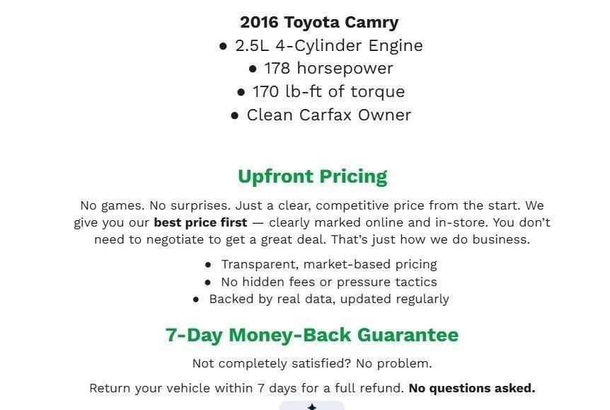 2016 Toyota Camry 4dr Sdn V6 Auto XLE