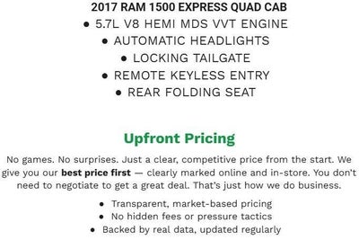 2017 RAM 1500 Express 4x4 Quad Cab 6'4 Box