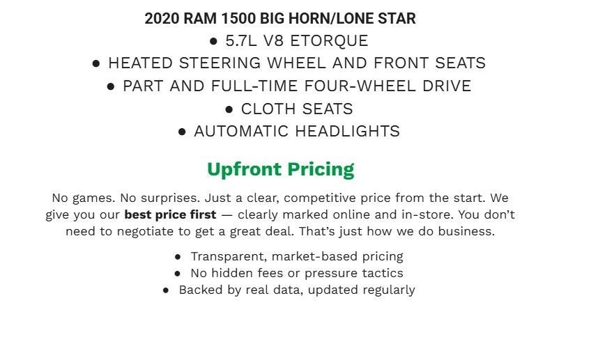 2020 RAM 1500 Big Horn/Lone Star