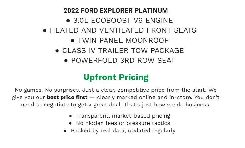 2022 Ford Explorer Platinum