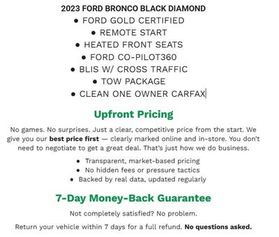 2023 Ford Bronco Black Diamond