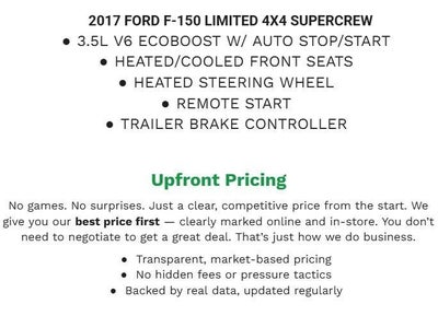 2017 Ford F-150 Limited 4WD SuperCrew 5.5' Box