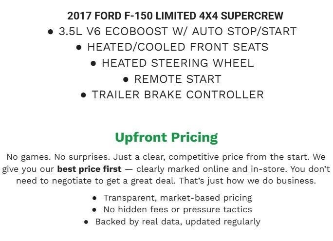 2017 Ford F-150 Limited 4WD SuperCrew 5.5' Box
