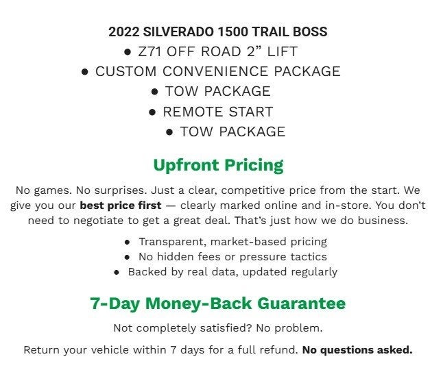 2022 Chevrolet Silverado 1500 LTD Custom Trail Boss