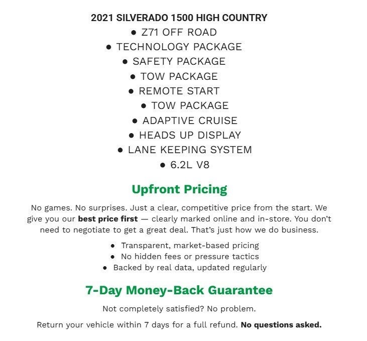 2021 Chevrolet Silverado 1500 High Country