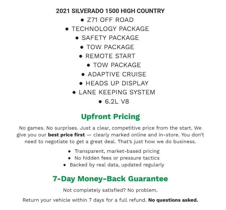 2021 Chevrolet Silverado 1500 High Country
