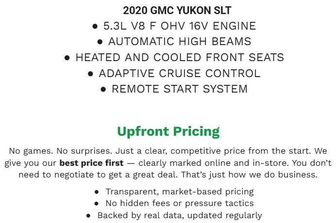 2020 GMC Yukon 4WD 4dr SLT