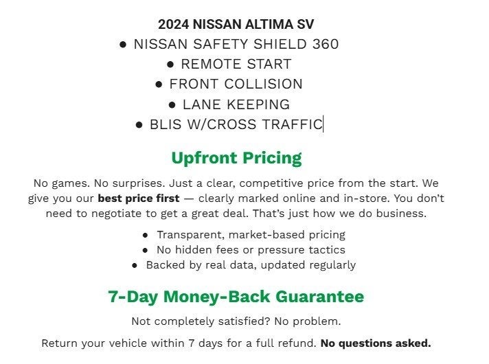 2024 Nissan Altima 2.5 SV