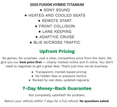 2020 Ford Fusion Hybrid Titanium