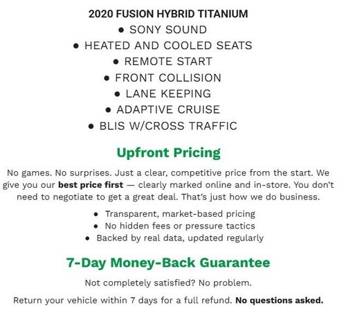 2020 Ford Fusion Hybrid Titanium