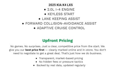 2025 Kia K4 LXS