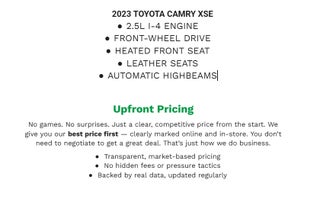 2023 Toyota Camry XSE