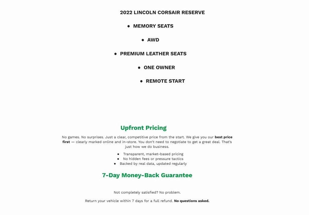 2022 Lincoln Corsair Reserve