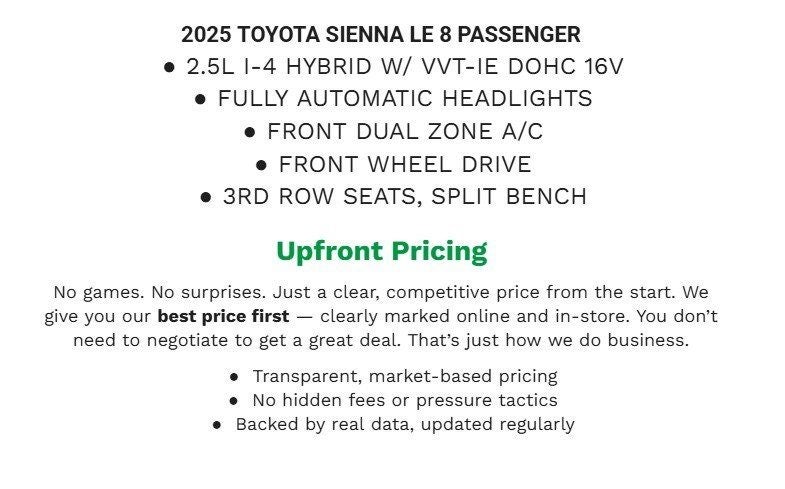 2025 Toyota Sienna LE 8 Passenger