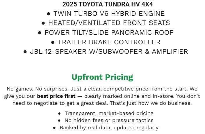 2025 Toyota Tundra 4WD 1794 Edition Hybrid CrewMax 5.5' Bed