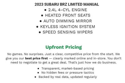 2023 Subaru BRZ Limited Manual