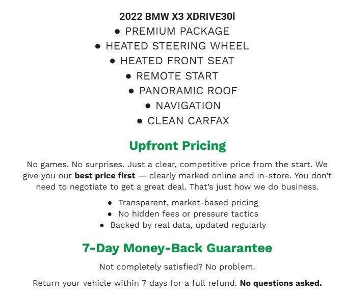 2022 BMW X3 xDrive30i