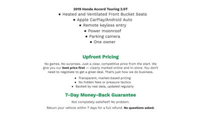 2019 Honda Accord Sedan Touring 2.0T Auto